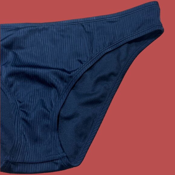 Shade & Shore - Women's Ribbed Hipster Cheeky Bikini Bottom - Black-Large(12-14) - Picture 14 of 14